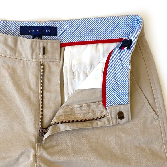 NWOT Tommy Hilfiger Boys Beige Cotton Blend Shorts Size 18 School Uniform Preppy - Picture 3 of 10